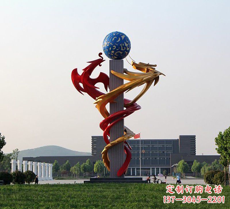 重庆不锈钢龙凤雕塑神秘而又神奇