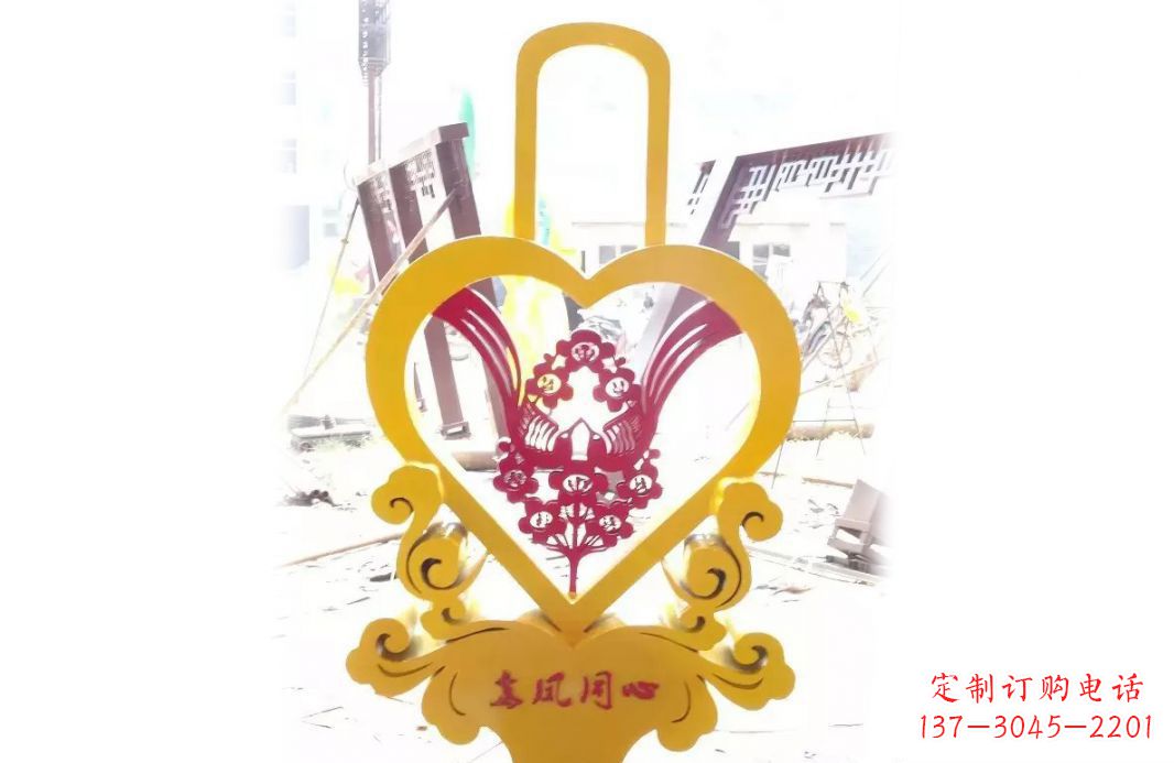 重庆不锈钢龙凤同心景观雕塑彰显中国传统文化