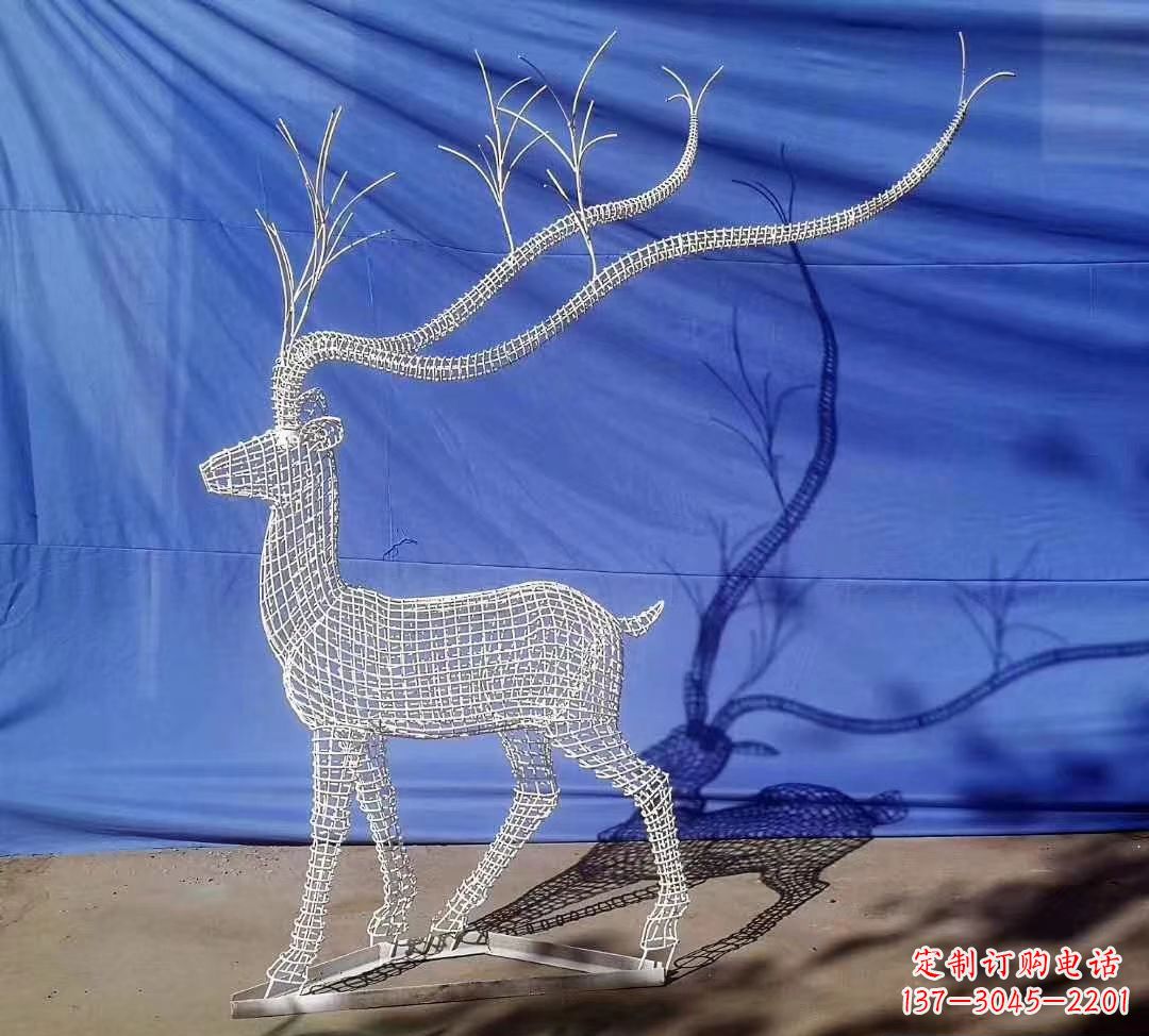 重庆不锈钢麋鹿雕塑精美的景观装饰品