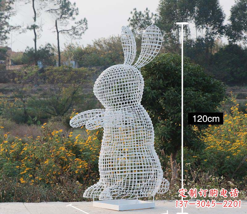 重庆精致的不锈钢镂空兔子雕塑