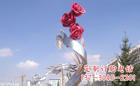 重庆不锈钢玫瑰雕塑精致的艺术之美