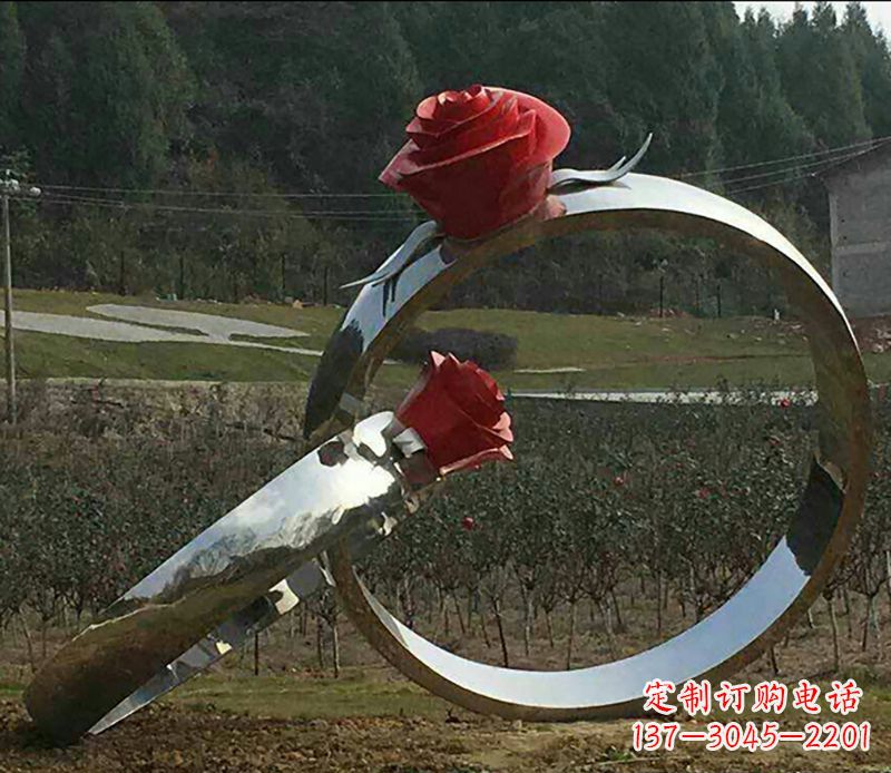 重庆不锈钢玫瑰雕塑精美的艺术珍品