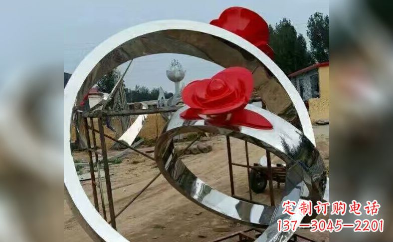 重庆不锈钢玫瑰花戒指雕塑