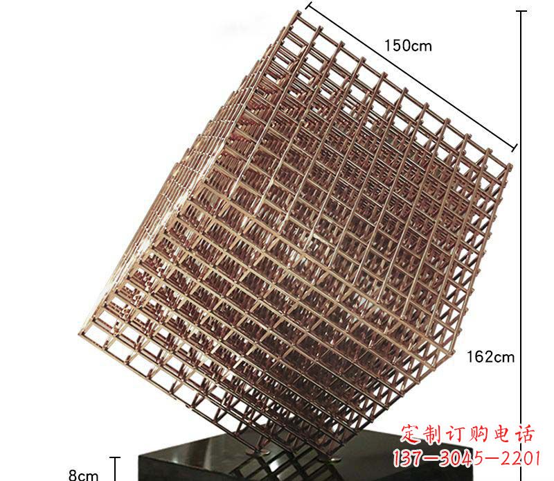 重庆玫瑰金色几何雕塑
