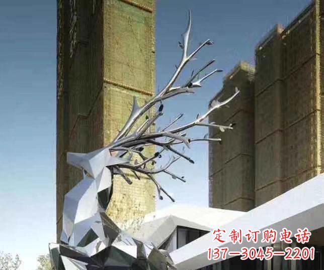 重庆梅花鹿雕塑美丽的景观和动物雕塑