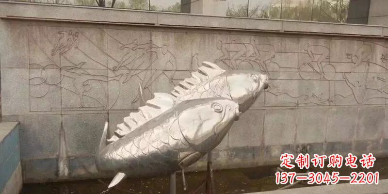 重庆不锈钢鲤鱼雕塑精美的艺术品
