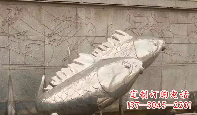重庆不锈钢喷泉鱼雕塑美丽装点城市