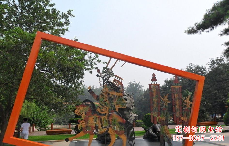 重庆传承皮影戏——不锈钢皮影戏雕塑