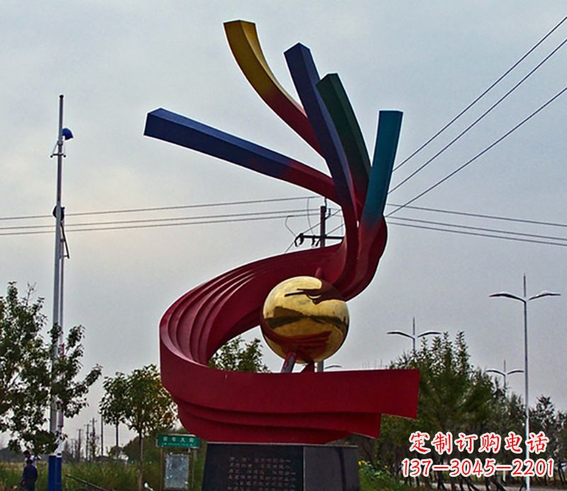 重庆不锈钢飘带雕塑艺术与自然的完美结合