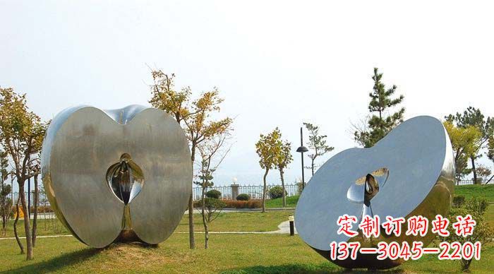 重庆不锈钢苹果雕塑象征新生活的精神