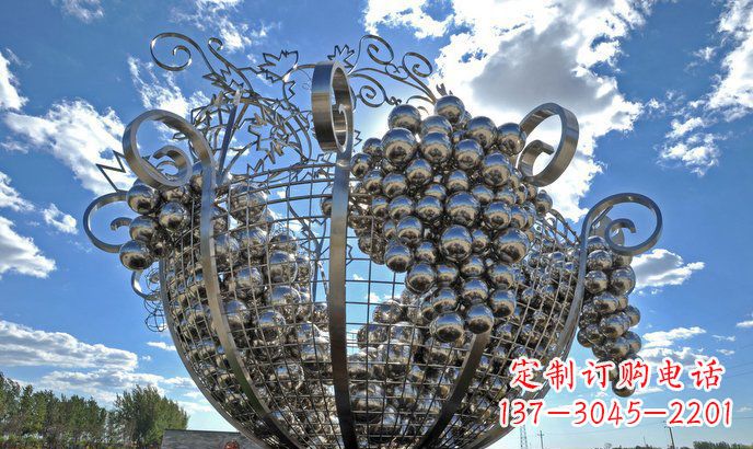 重庆不锈钢葡萄雕塑精致美观、经久耐用
