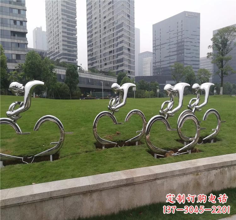 重庆不锈钢自行车雕塑美丽的艺术绽放