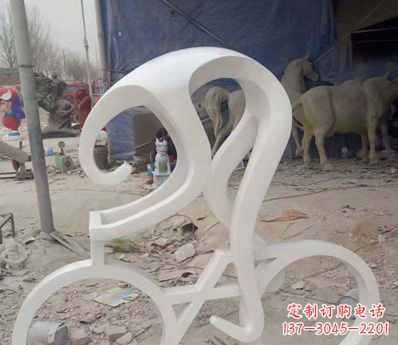 重庆不锈钢自行车雕塑——景观的点缀