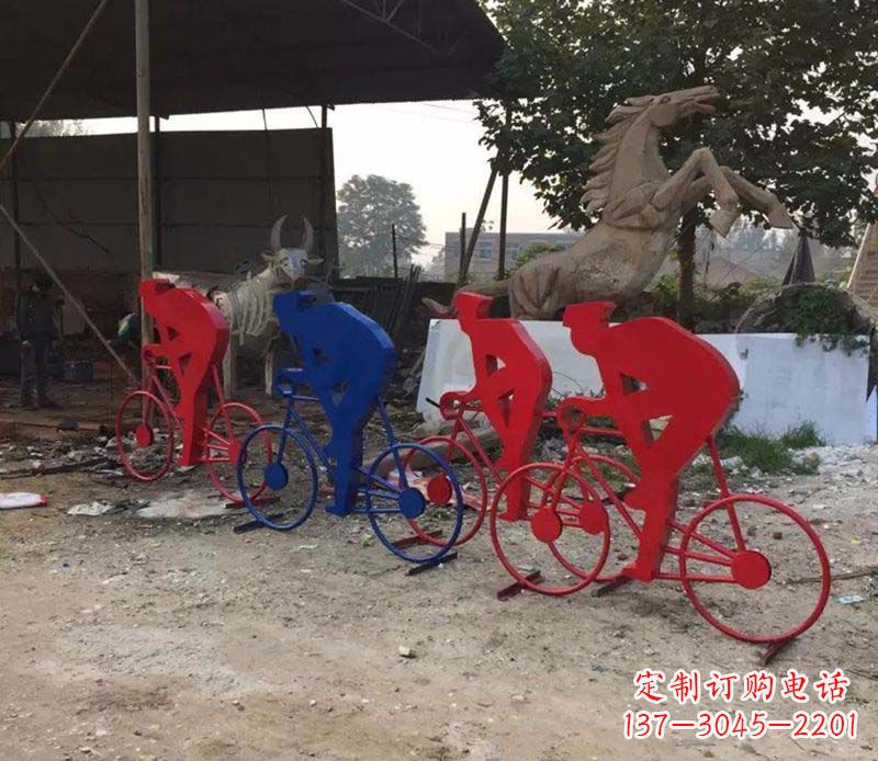 重庆不锈钢骑自行车雕塑一种经典的艺术形式