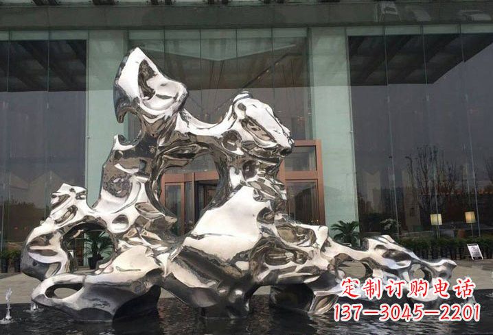重庆精美太湖石雕塑,不锈钢企业的杰作