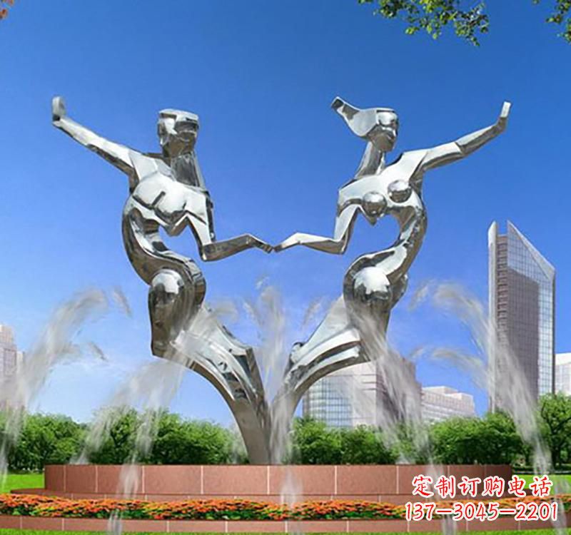 重庆不锈钢情侣雕塑浪漫永恒的象征