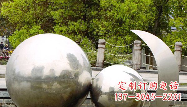 重庆不锈钢球形地球月亮雕塑精美的艺术之作