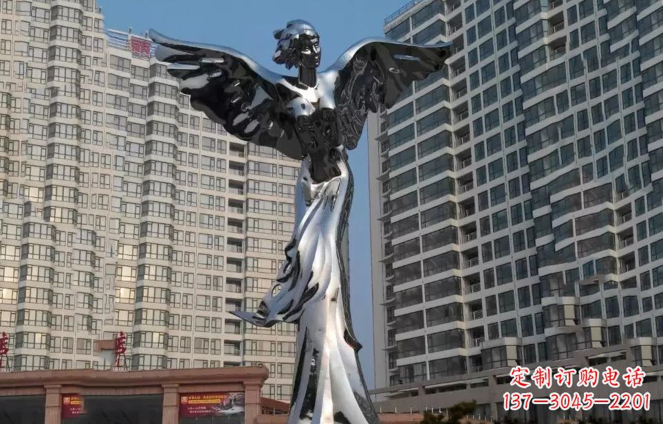 重庆不锈钢天使雕塑传递着美丽与希望