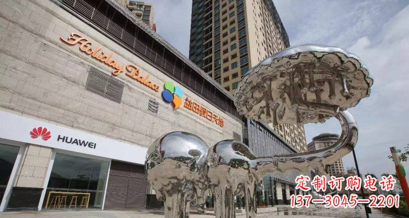 重庆不锈钢门前的大象雕塑