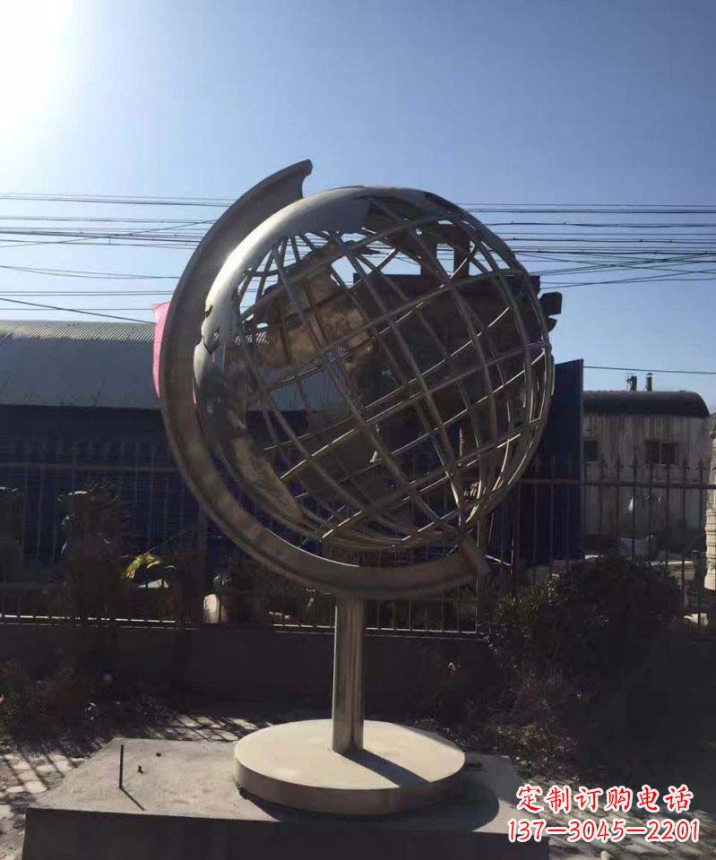 重庆不锈钢地球仪雕塑精美装饰室内空间
