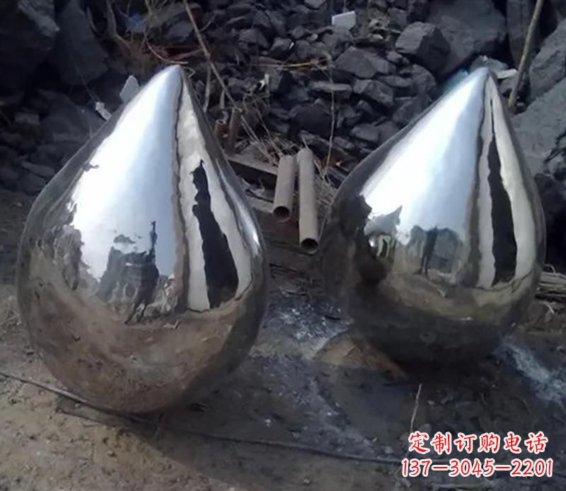 重庆不锈钢水滴雕塑美丽绽放