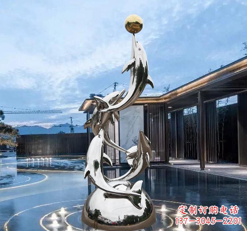 重庆海豚的优雅身姿——不锈钢水景雕塑