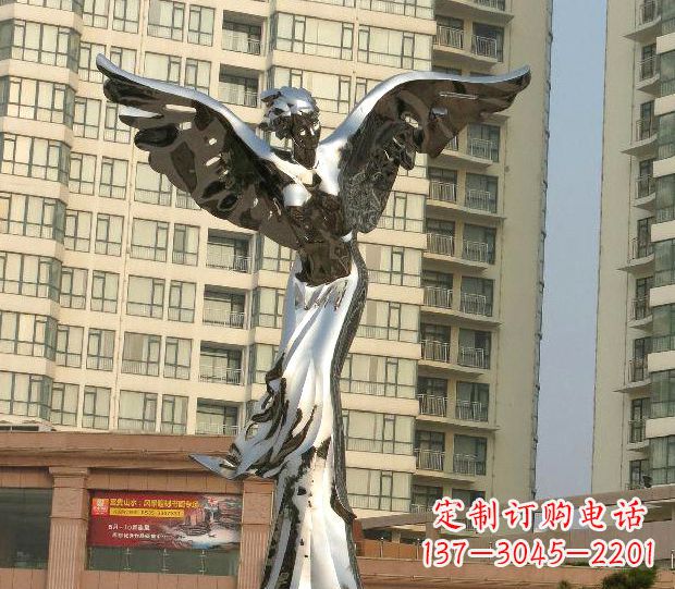 重庆不锈钢天使雕塑传递温暖的祝福
