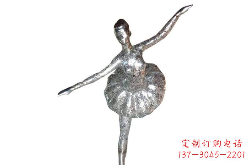 重庆不锈钢跳芭蕾的女孩雕塑