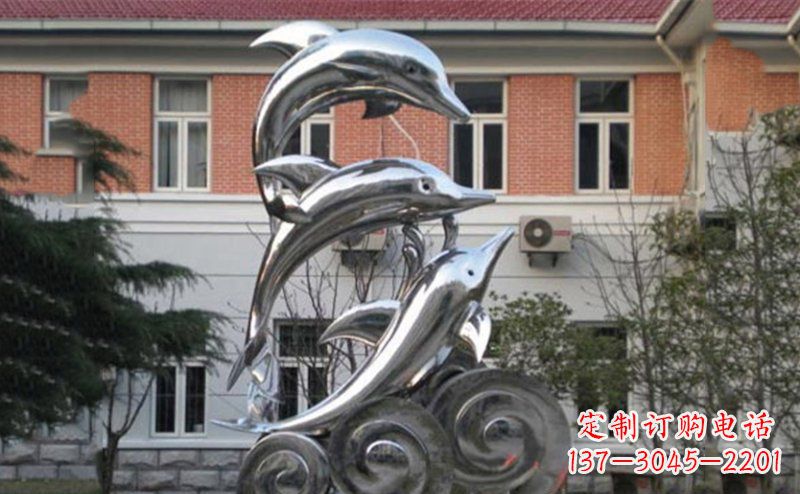 重庆不锈钢跳跃海豚雕塑