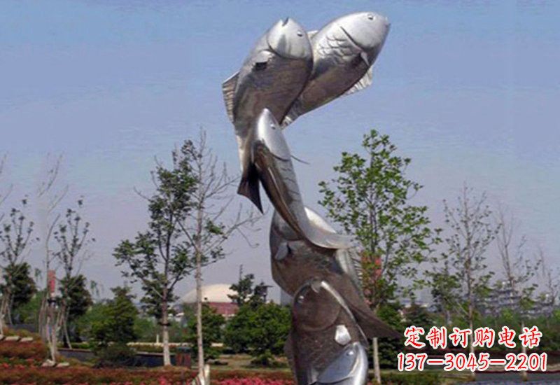 重庆不锈钢跳跃的鲤鱼雕塑