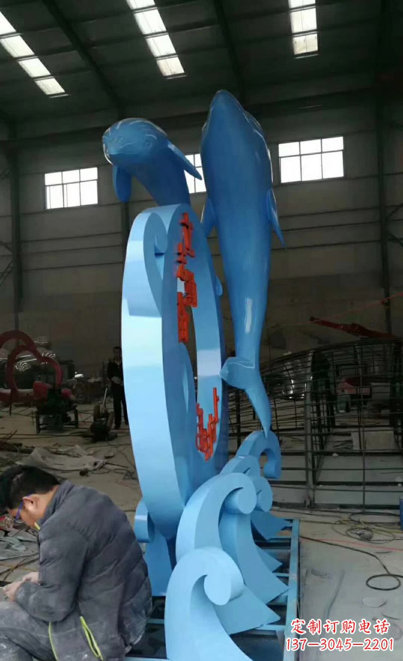 重庆不锈钢海豚雕塑精致优雅的艺术品