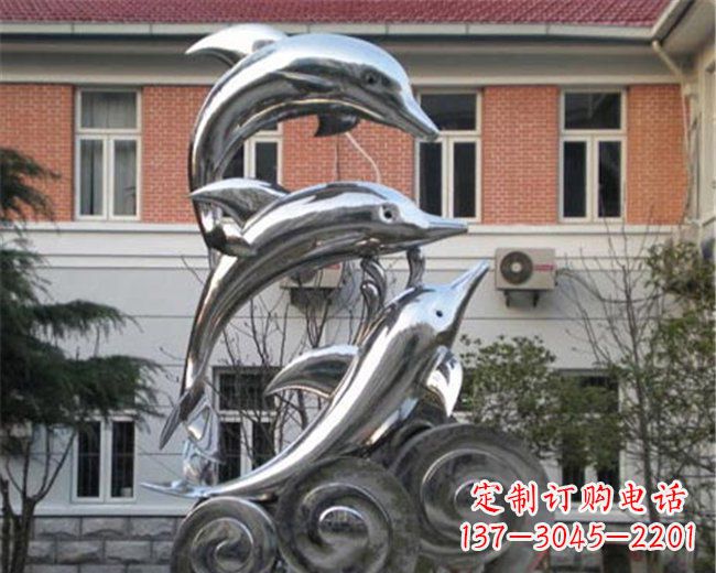 重庆不锈钢海豚雕塑跳跃的海洋精灵