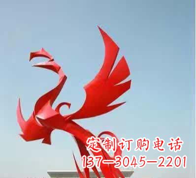 重庆不锈钢铁艺凤凰雕塑美丽的象征
