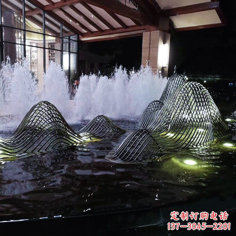 重庆不锈钢铁艺水景假山精美雕塑艺术