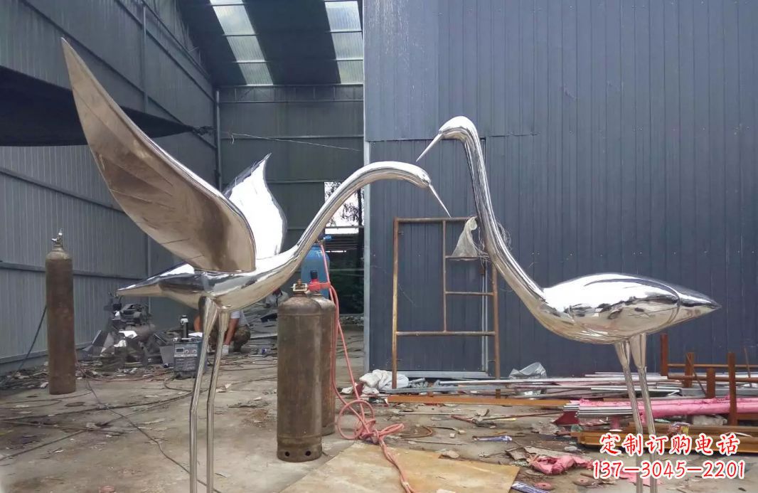 重庆不锈钢仙鹤雕塑传承中国文化