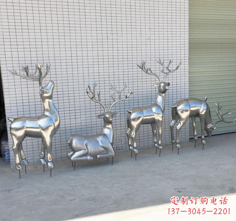 重庆不锈钢梅花鹿雕塑传承美丽的自然