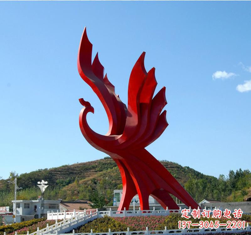 重庆不锈钢现代凤凰雕塑——给都市带来灵动之美