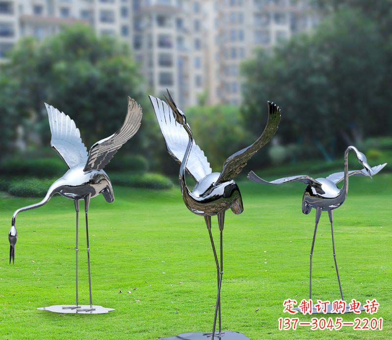 重庆不锈钢仙鹤雕塑展现传统文化风采
