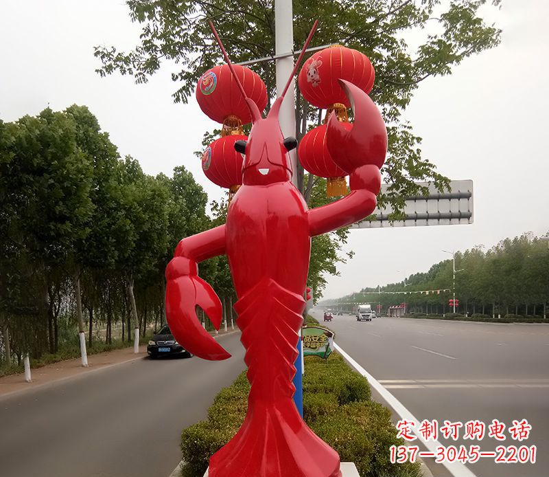 重庆不锈钢小龙虾雕塑精美之灵