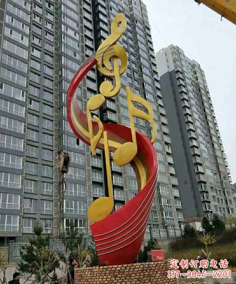 重庆不锈钢小区音符雕塑传递音乐的魅力