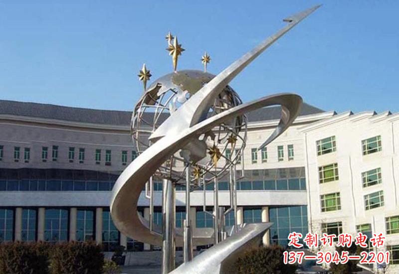 重庆不锈钢校园地球雕塑——展示地球之美