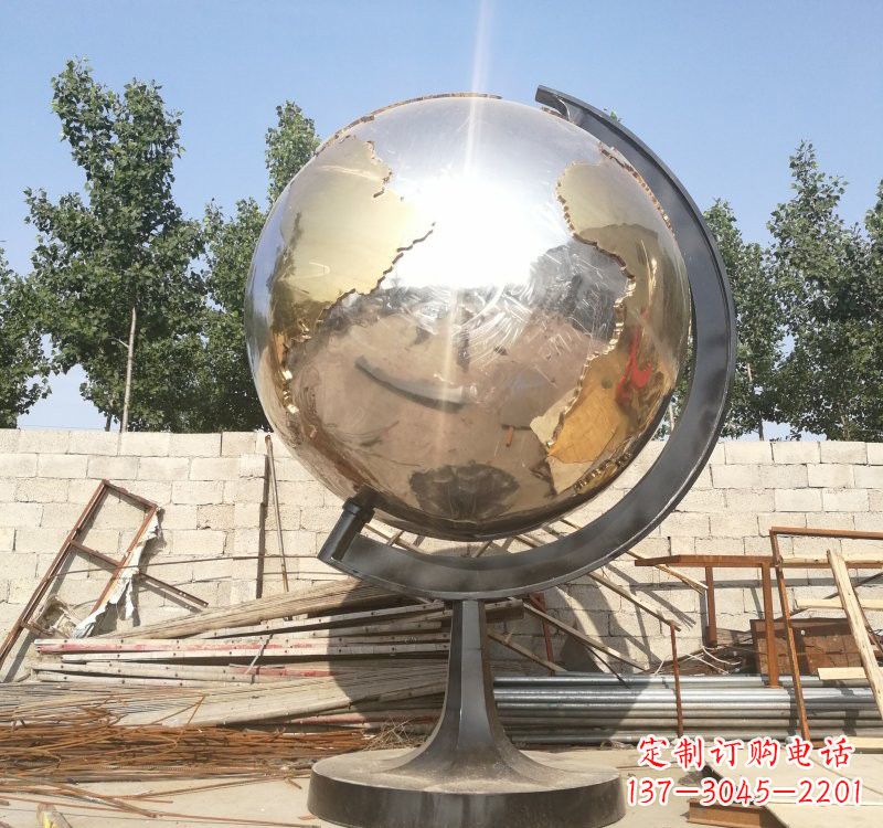 重庆不锈钢校园地球仪雕塑校园精神体现