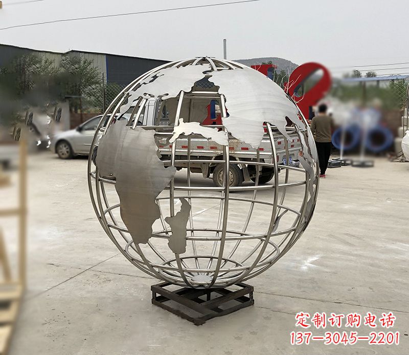重庆不锈钢校园地球仪雕塑见证地球美景