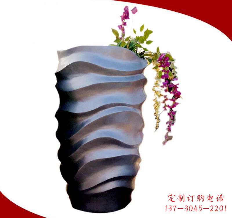 重庆不锈钢校园景观花盆雕塑美化校园环境