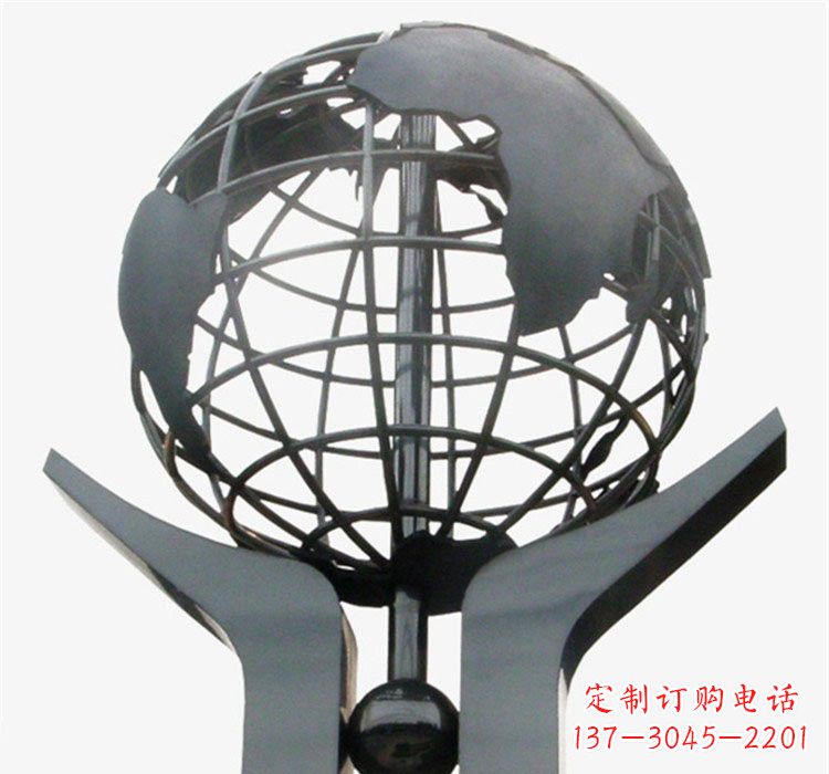重庆象征地球一体的不锈钢校园手托地球雕塑