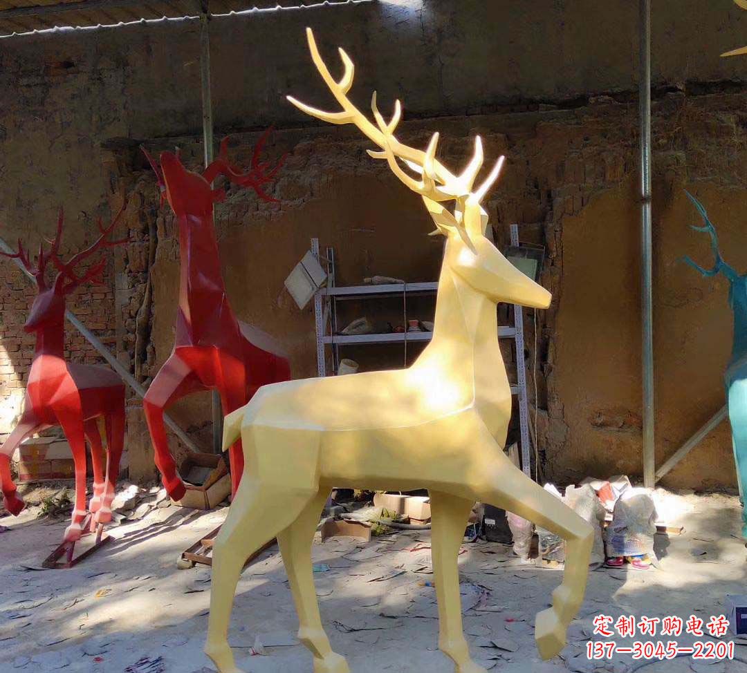 重庆新款仿真不锈钢小鹿雕塑