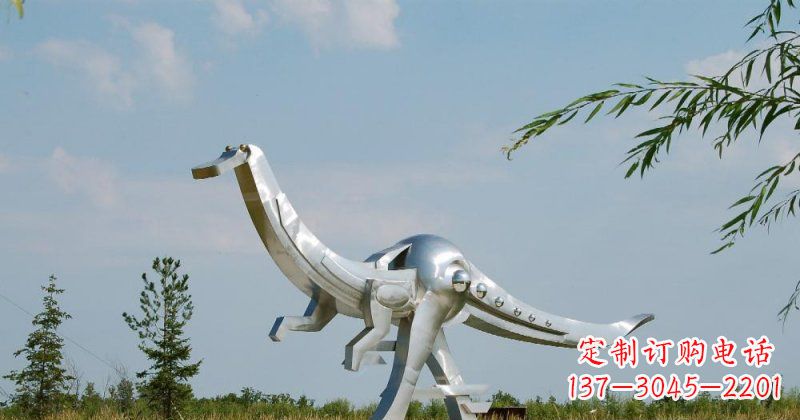 重庆不锈钢鸭嘴龙雕塑传递自然之美