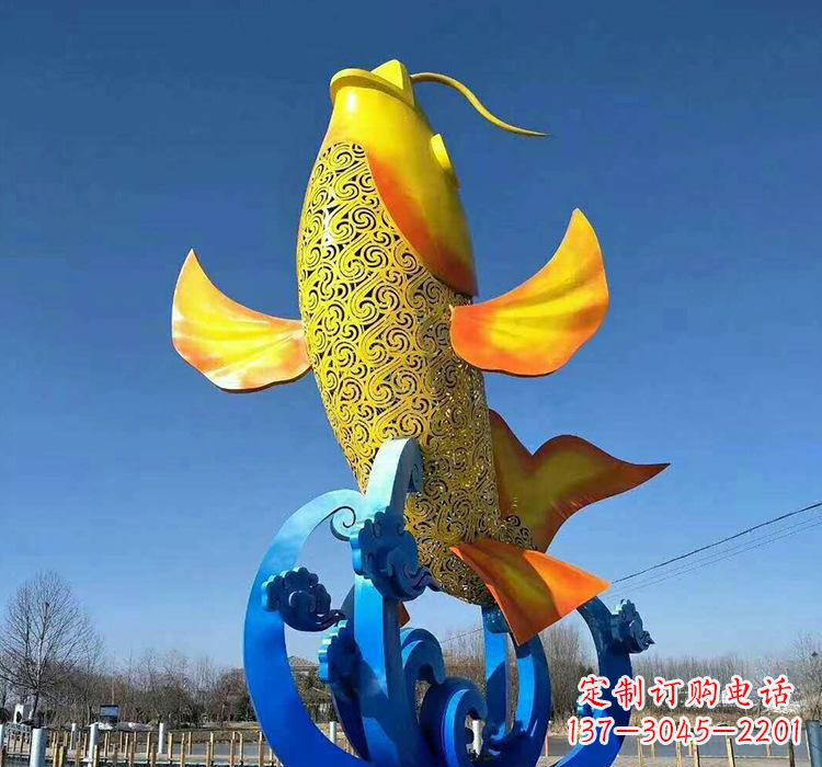重庆不锈钢艺术鲤鱼雕塑艺术之美与生活之灵