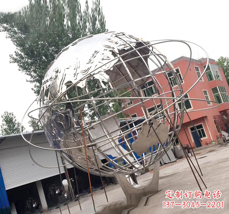 重庆不锈钢艺术镂空地球仪雕塑