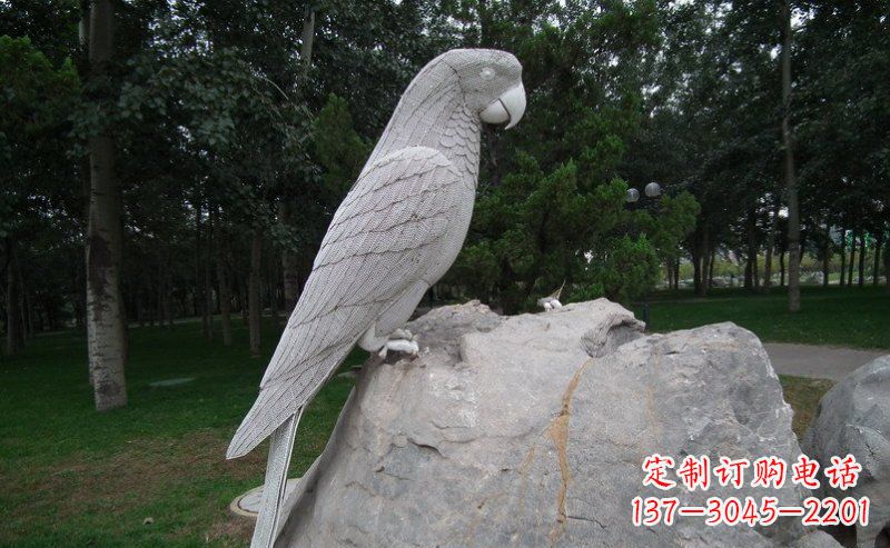 重庆不锈钢鹦鹉精美的雕塑艺术